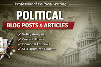 write engaging political blogs and articles
