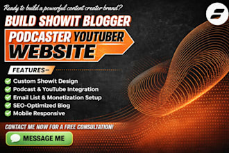 build showit blogger podcaster youtuber website