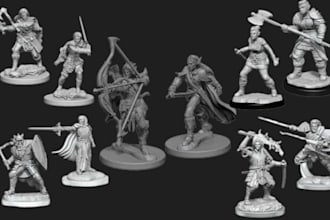 sculpt 3d miniature warhammer tabletop dnd figurine 3d print stl character model
