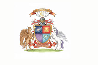 create luxury regal heraldic family crest coat of arms logo