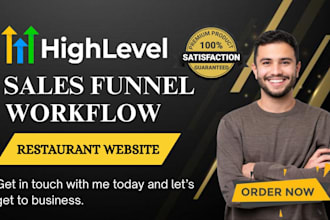 design gohighlevel restaurant website highlevel event landing page ghl workflow