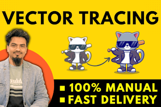 manual vector tracing, png to vector, png to svg and redraw logo
