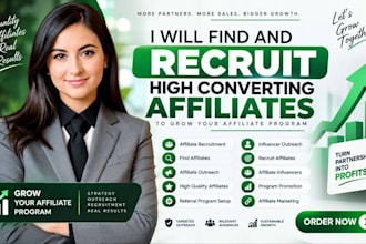 find and recruit high converting affiliates to grow your affiliate program