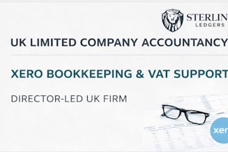 provide UK limited company accountancy and monthly bookkeeping support