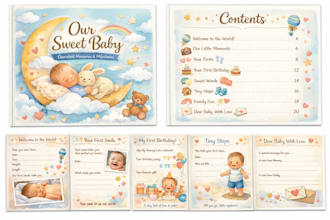 personalized baby memory book journal, baby shower book and birthday keepsake