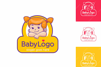 do unique childcare, education kids, and children logo design