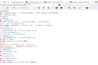 write sql queries for your database