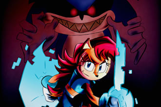 draw in the style of sonic