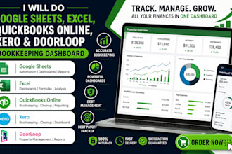 do google sheets excel quickbooks online xero and doorloop bookkeeping dashboard