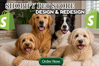 design professional shopify store, shopify website pet shopify store