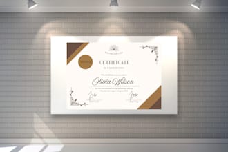 design a professional and modern award certificate
