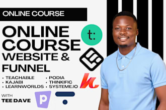 setup online course using learnworlds, teachable, podia and thinkific
