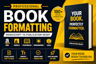 book formatting for amazon KDP and typesetting for ebook and print