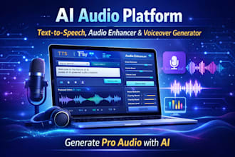 develop saas ai audio website, tts, audio enhancer, podcast, voiceover generator