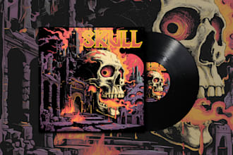 create bold music cover illustrations for bands and artists