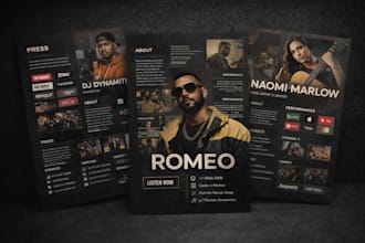 design clickable music artist electronic press kit epk media kit branding flyer