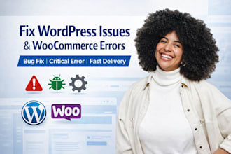 fix wordpress error, burgs,critical error, fix wordpress issues, woocommerce fix