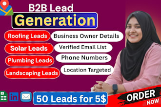 provide email leads for roofing,plumbing,landscaping,solar