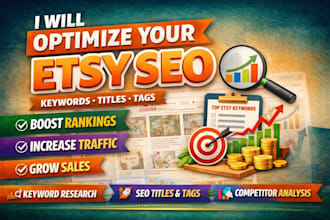 optimize etsy SEO keyword research title and tag for ranking and visibility