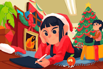 create watercolor christmas card holiday illustration and children book art