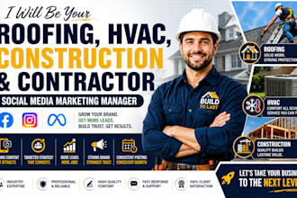 be your roofing, hvac, construction, contractor social media marketing manager
