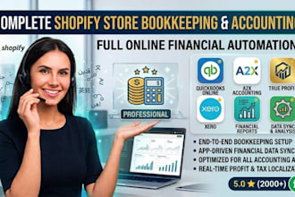 setup shopify online bookkeeping accounting quickbooks a2x true profit xero