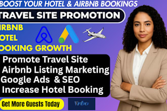 do travel site promotion, airbnb listing marketing to increase hotel booking