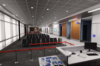 design 3d airport terminal, airport elevation, airport layout, 3d airport design