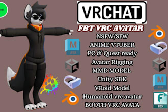 custom vrchat avatar commission fursona nsfw model facial rig gogoloco texturing