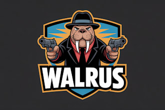 create unique walrus mafia logo with unlimited revisions