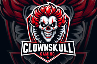 create amazing clown skull logo for your business