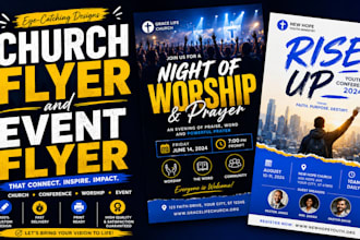 design a creative church flyer, event flyer, church flyer, flyer, signage design
