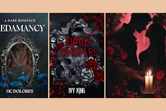 design dark romance book cover, dark fantasy, erotic, kdp, ebook cover