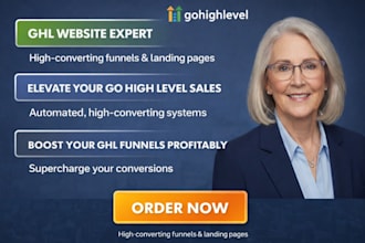 build gohighlevel sales funnel or go high level landing page, ghl website expert