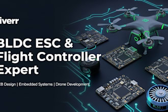 develop drone bldc esc and flight controller, pcb and embedded systems