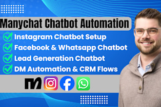 be your manychat expert for instagram, facebook and whatsapp chatbot automation