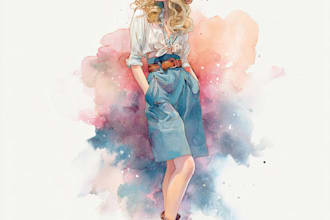 draw watercolor portrait illustration
