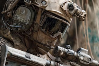 create realistic military, war, or sci fi illustrations