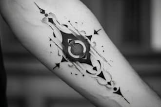 custom an abstract black tattoo design