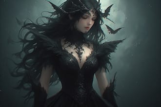 paint a dark fantasy portrait