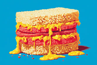 create food pop art illustration in bold modern style