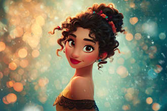 create disney inspired portraits for gifts