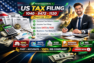 do us tax filling, 1040 income tax and 5472 1120 business tax