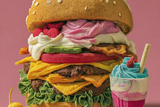 create vibrant pop art food illustrations for your brand
