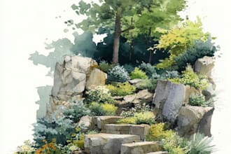 draw architecture and landscape architectural watercolor