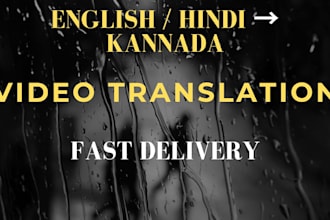 translate english or hindi video to kannada subtitle and script professionally