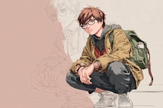 draw anime sketch colored