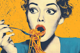 create custom food pop art artwork for wall decor