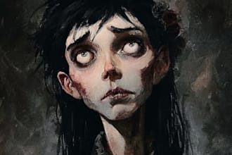 design a digital horror, dark, or goth painting