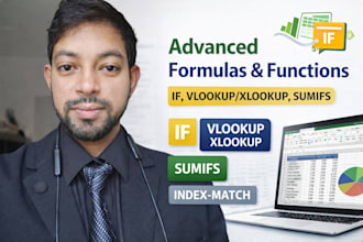 design smart excel sheets with if, vlookup, xlookup,sumifs